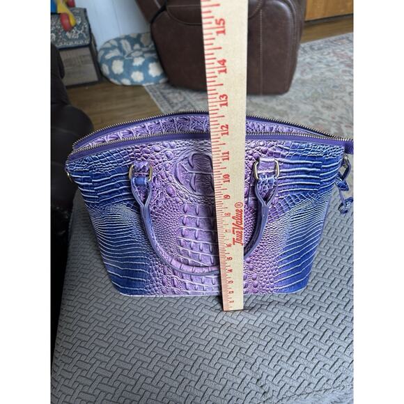 Purple And Blue Faux Leather Handbag With Handles And Zip Closure Lavender Purse - Picture 5 of 9